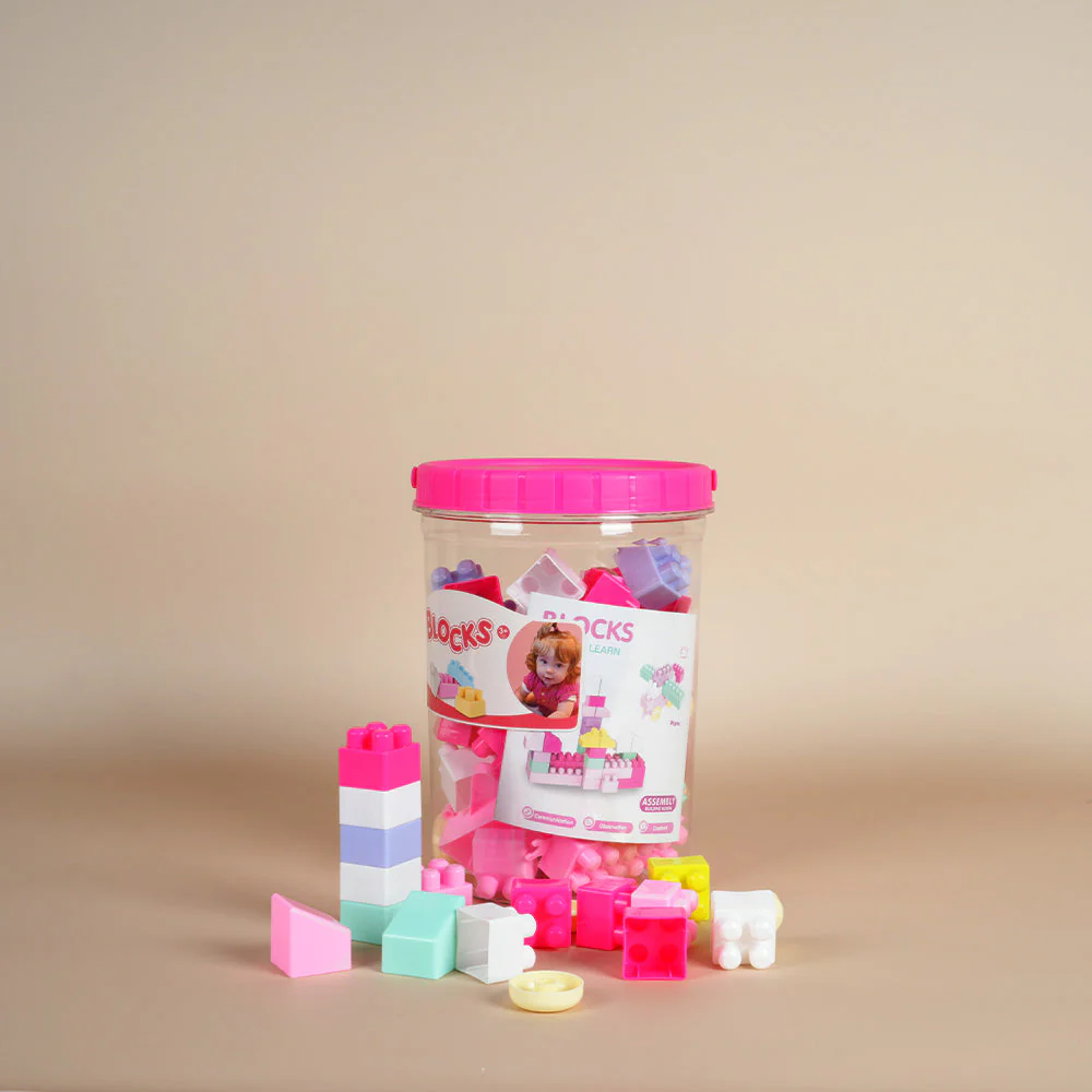 مجموعة مكعبات بناء تعليمية كبيرة 72 قطعة.