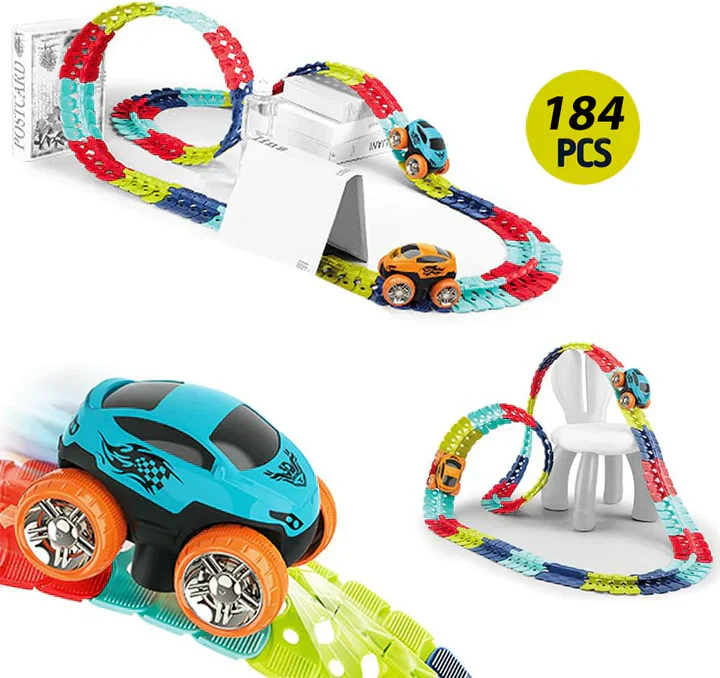 مجموعة مسارات السيارات 184 قطعة