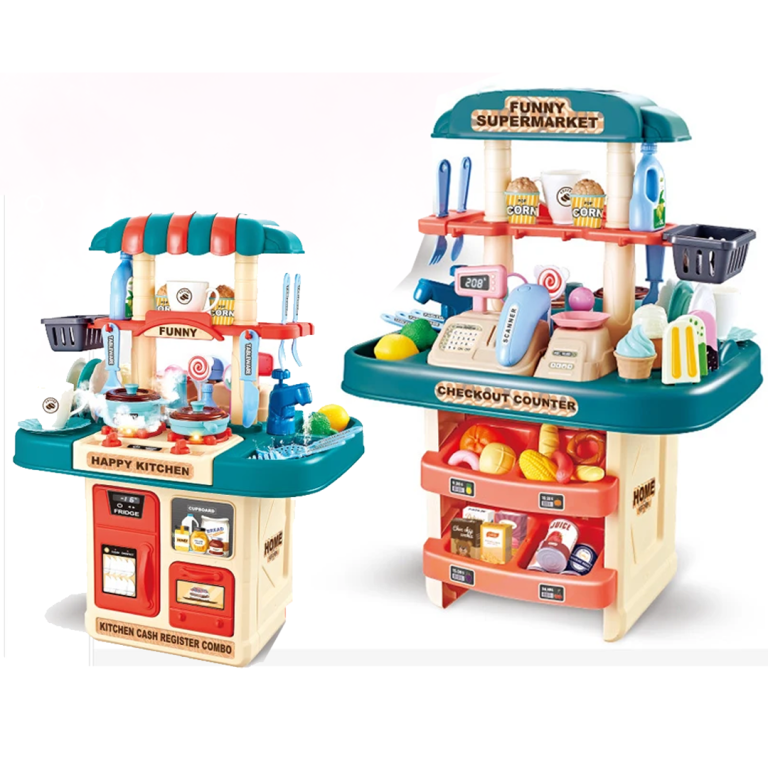 مطبخ سوبر ماركت 2 في 1-أخضر