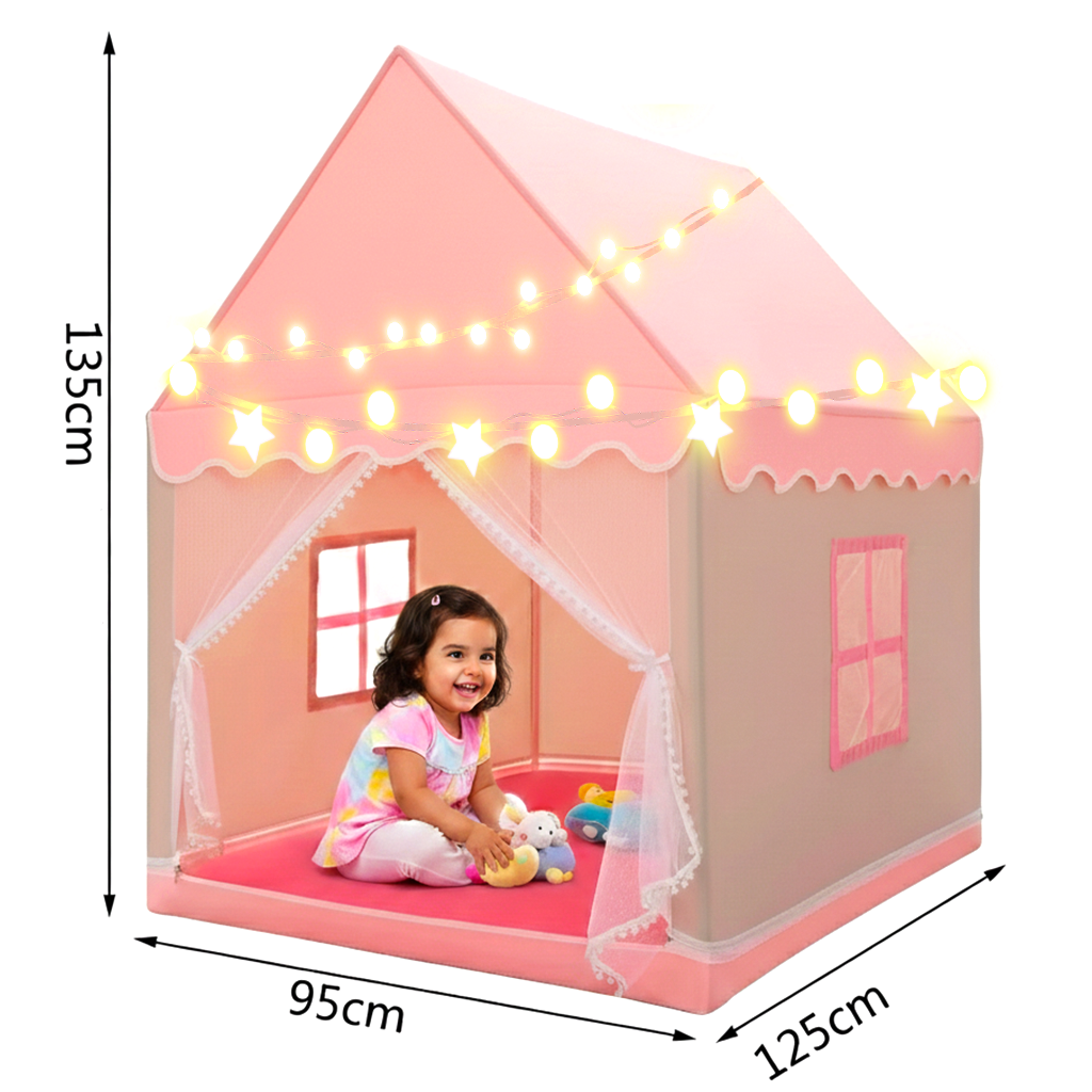 خيمة المنزل مع إضاءة - وردي