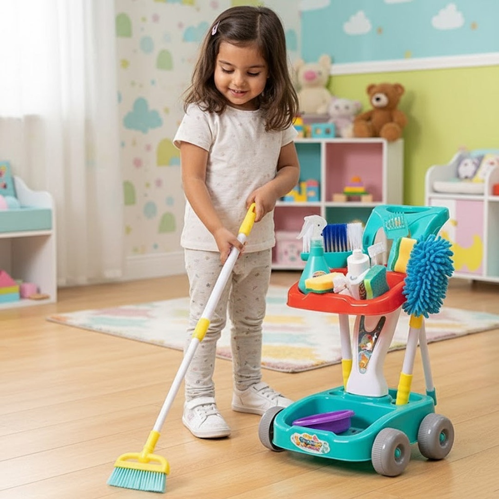 عربة ادوات نظافة 22 قطعة