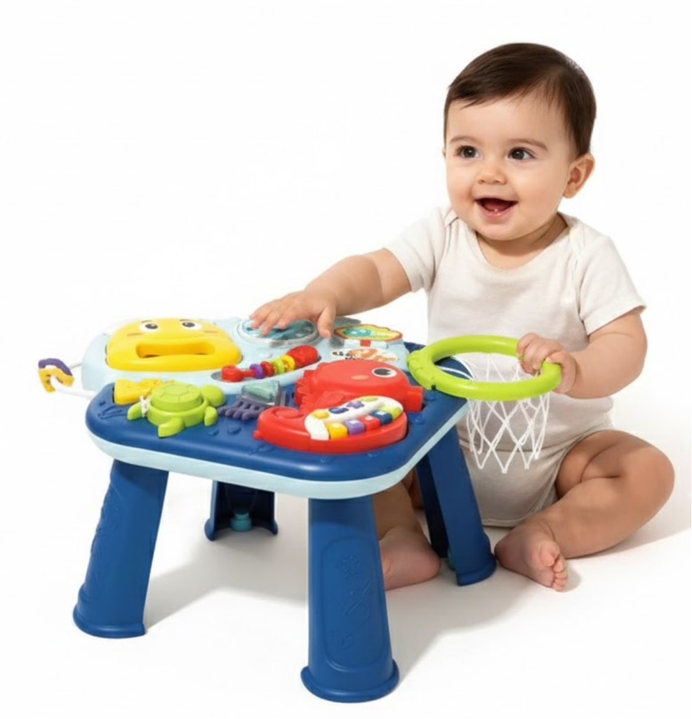 طاولة تعليمية 2 في 1 - ازرق