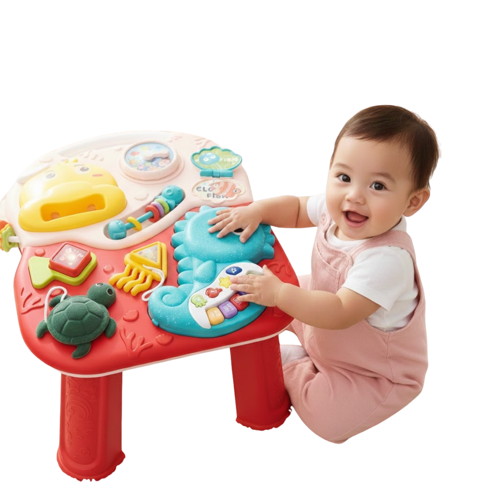 طاولة تعليمية 2 في 1 - وردي