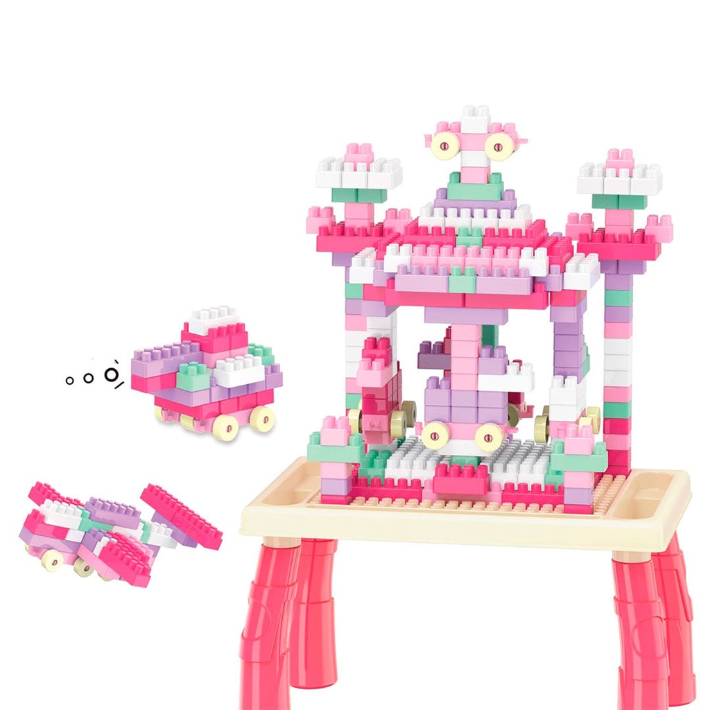 طاولة تركيبات 100 قطعة - وردي