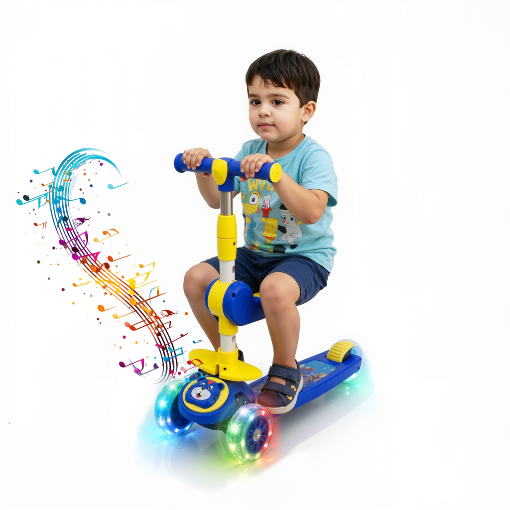 اسكوتر بمقعد 2 في1 - ازرق