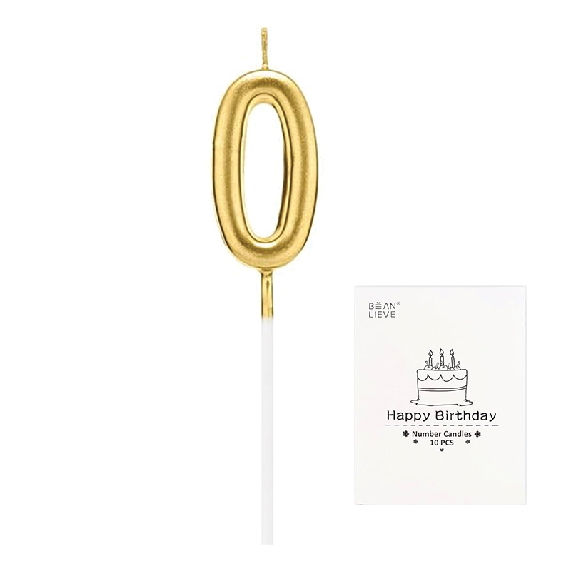 شمع ذهبي رقم 0 عدد 1 قطعة