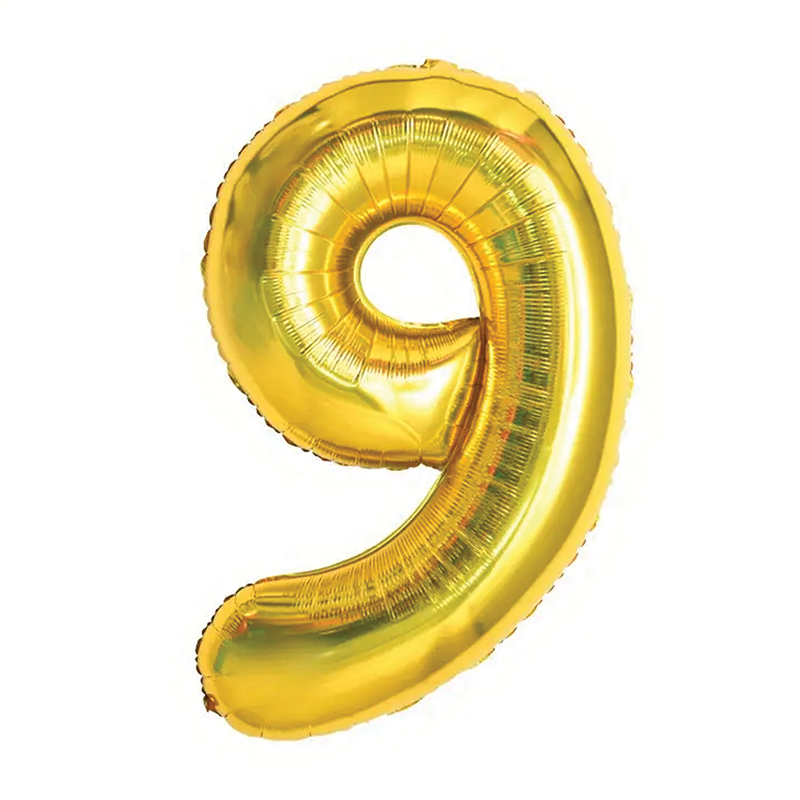 بالون هيليوم ذهبي رقم 9 عدد 1 قطعة