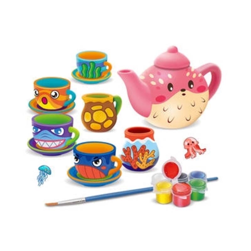 طقم شاي سيراميك اصنعه بنفسك