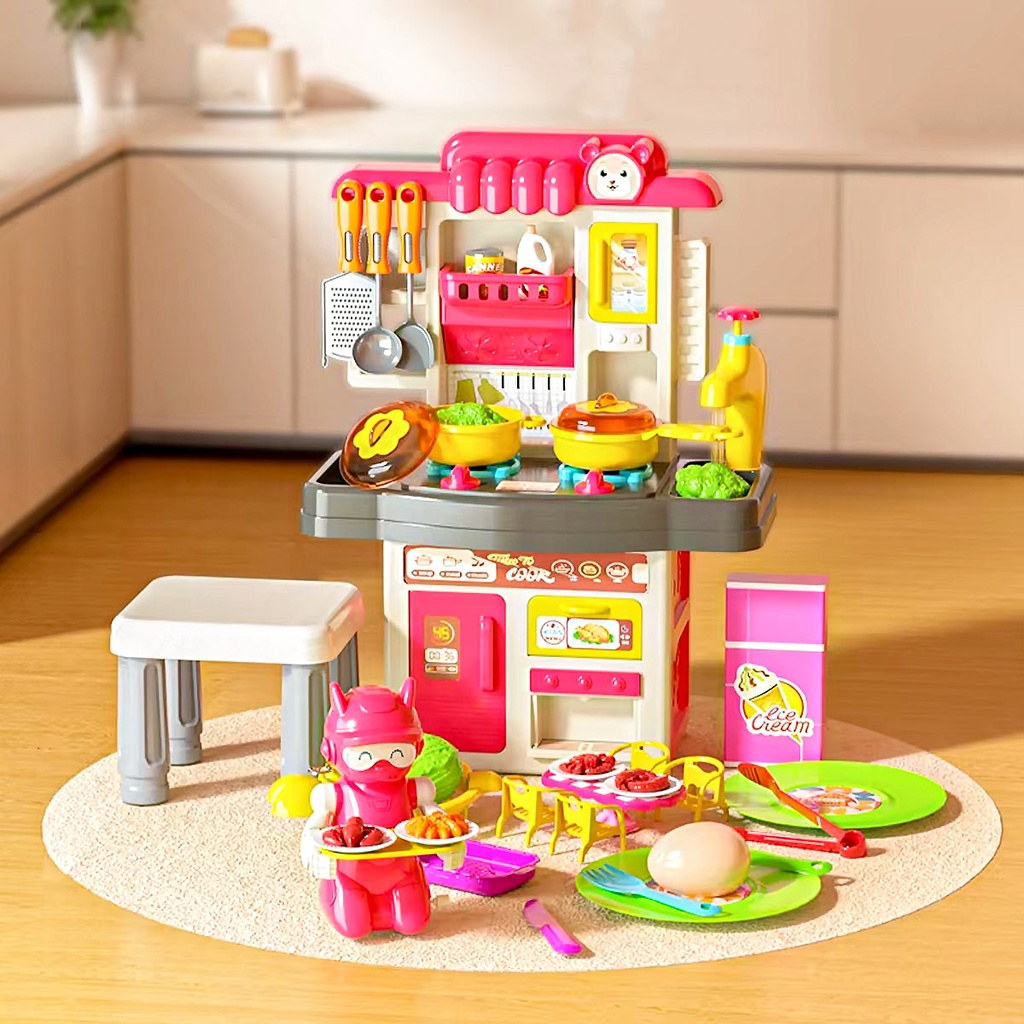 مطبخ 44 قطعة - وردي