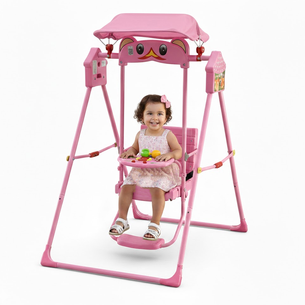 ديرفة طفل واحد مع مظلة وردي