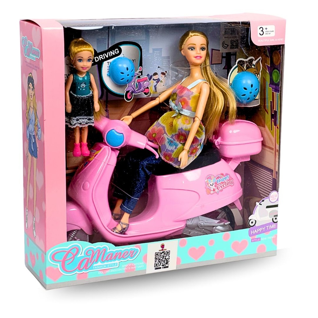 عروسة مع سيكل - وردي