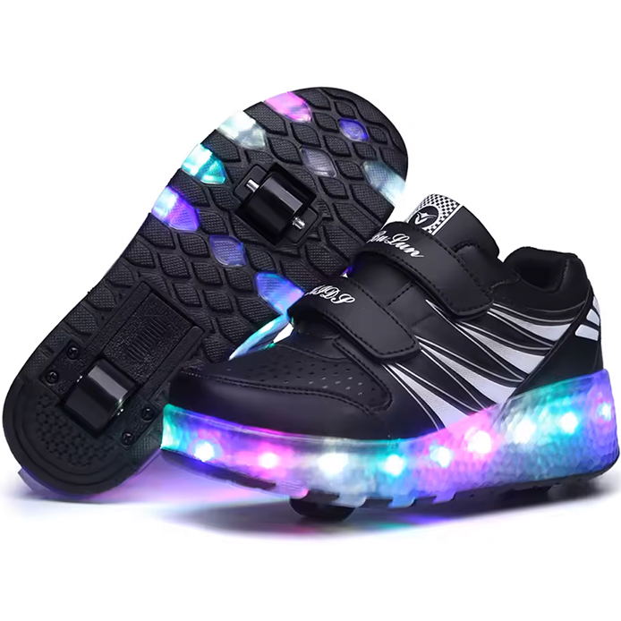 سكيت رول مضئ اسود مقاس 34