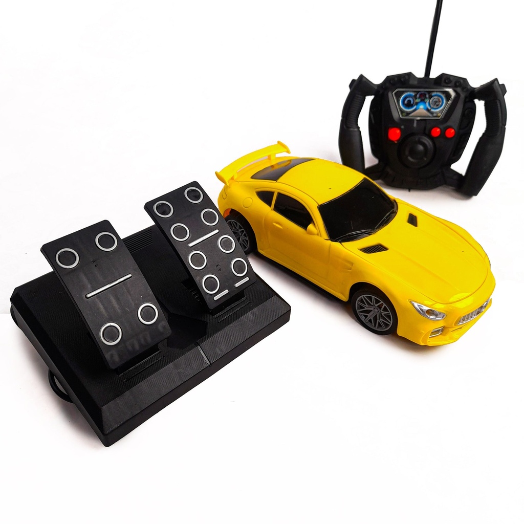 سيارة مع ريموت ودواسة - اصفر