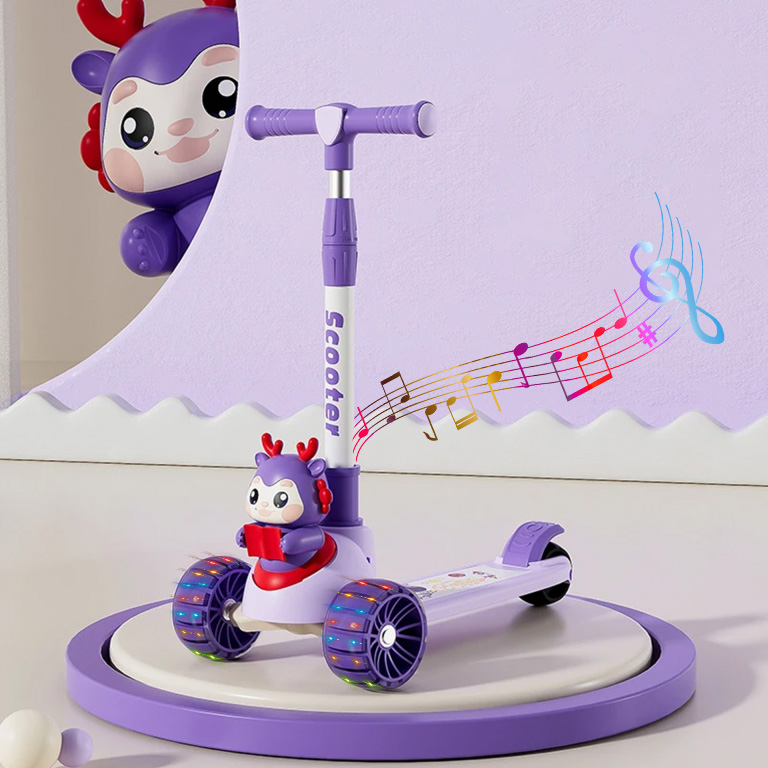 اسكوتر بثلاث عجلات للأطفال - بنفسجي