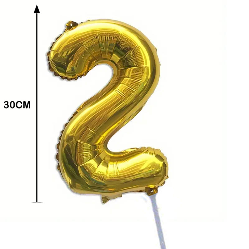 بالون ذهبي رقم 2 مقاس 30