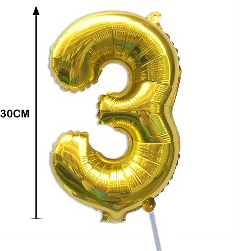 بالون ذهبي رقم 3 مقاس 30