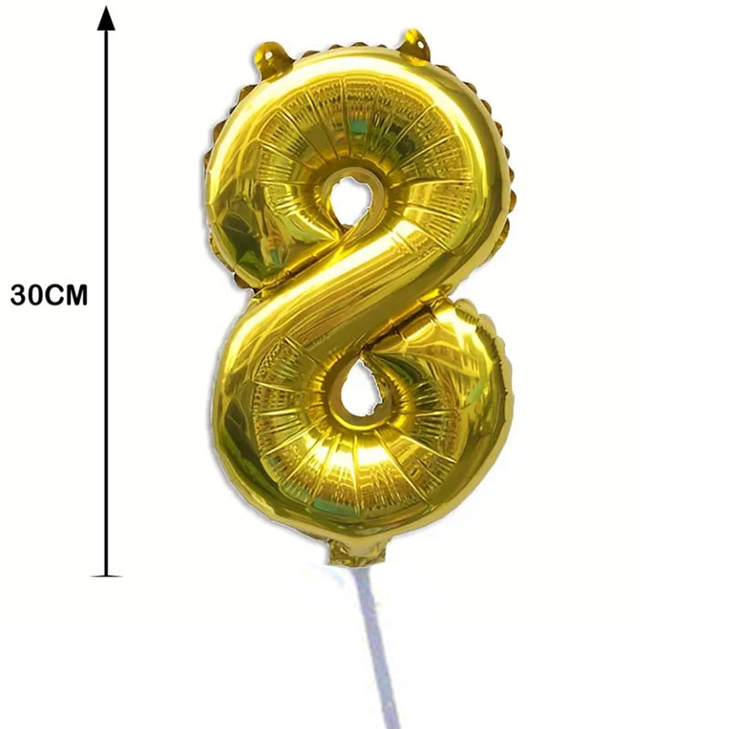 بالون ذهبي رقم 8 مقاس 30