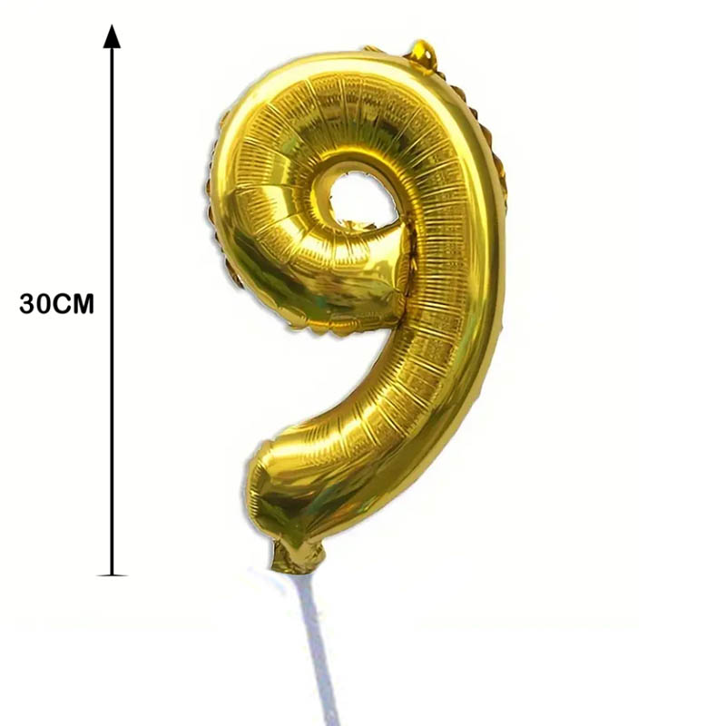 بالون ذهبي رقم 9 مقاس 30