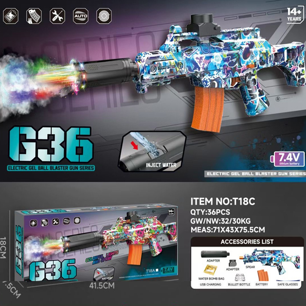 مسدس طلقات الجيل اضاءة+دخان - ازرق