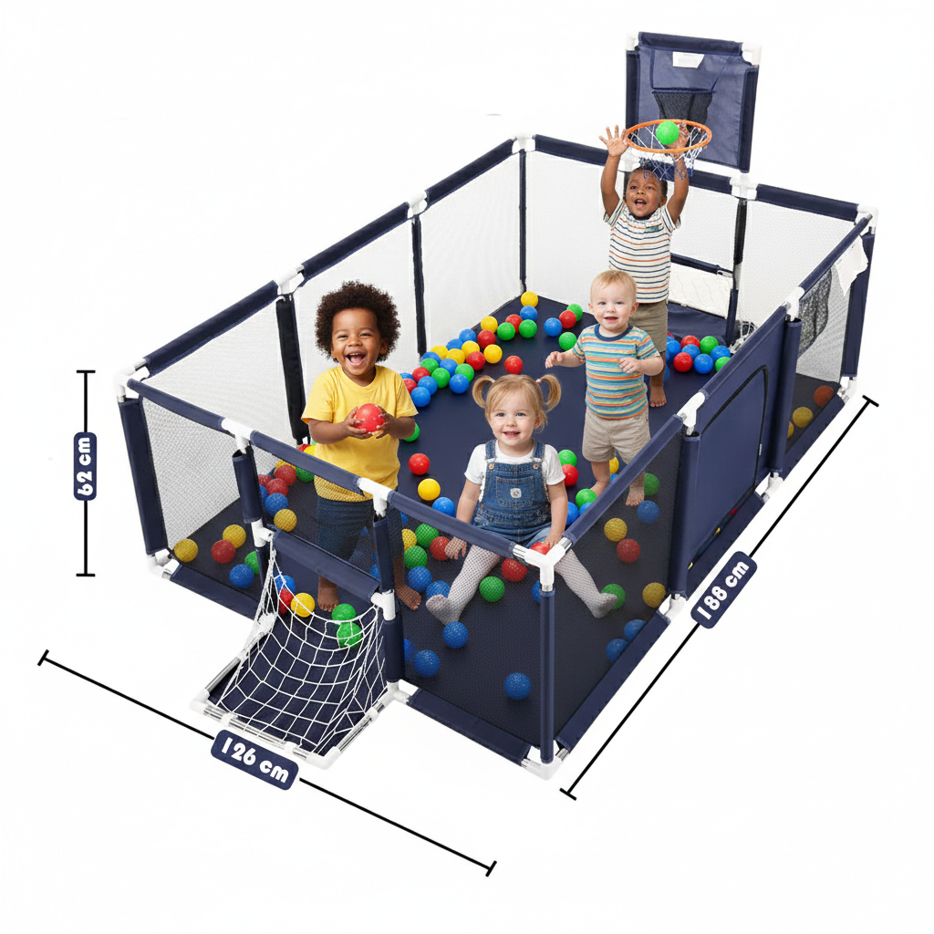 حاجز مع 30 كرة - ازرق