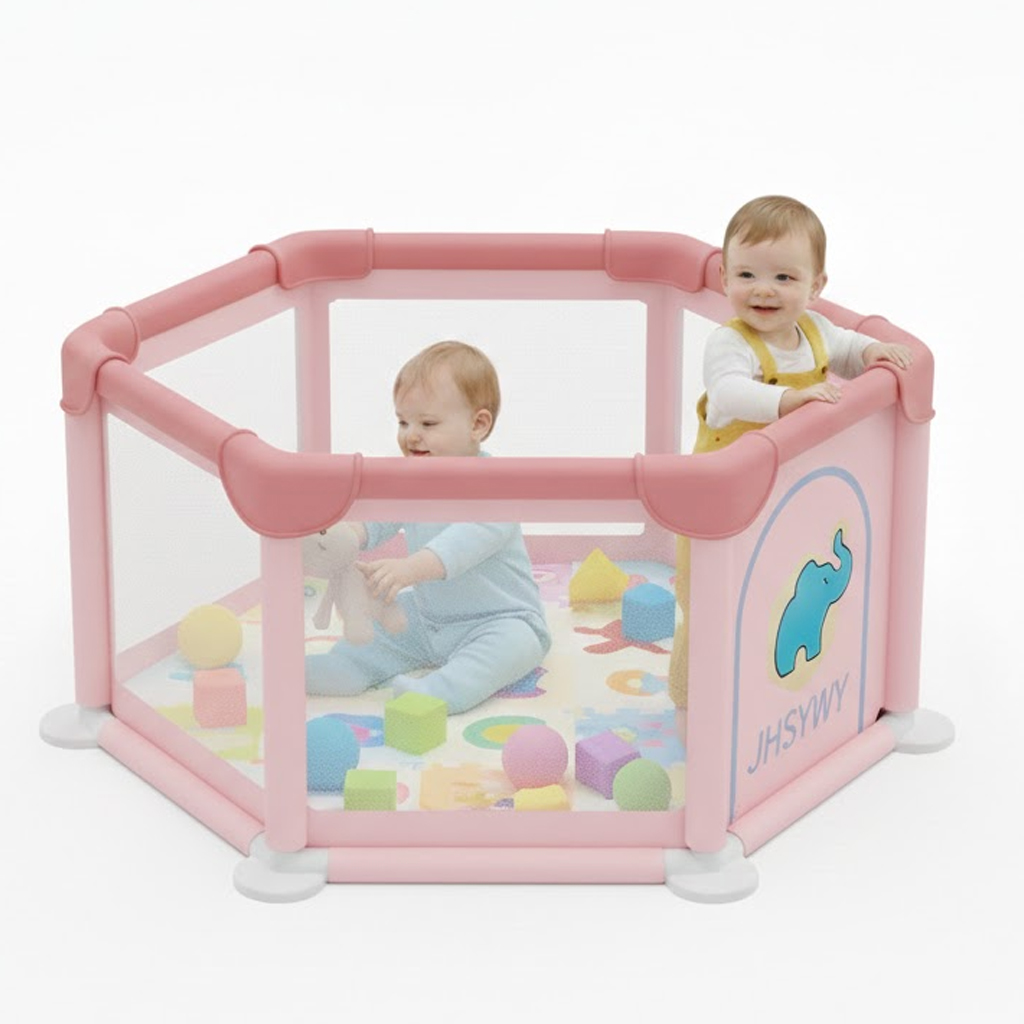 حاجز طفل مع 30 كرة - وردي