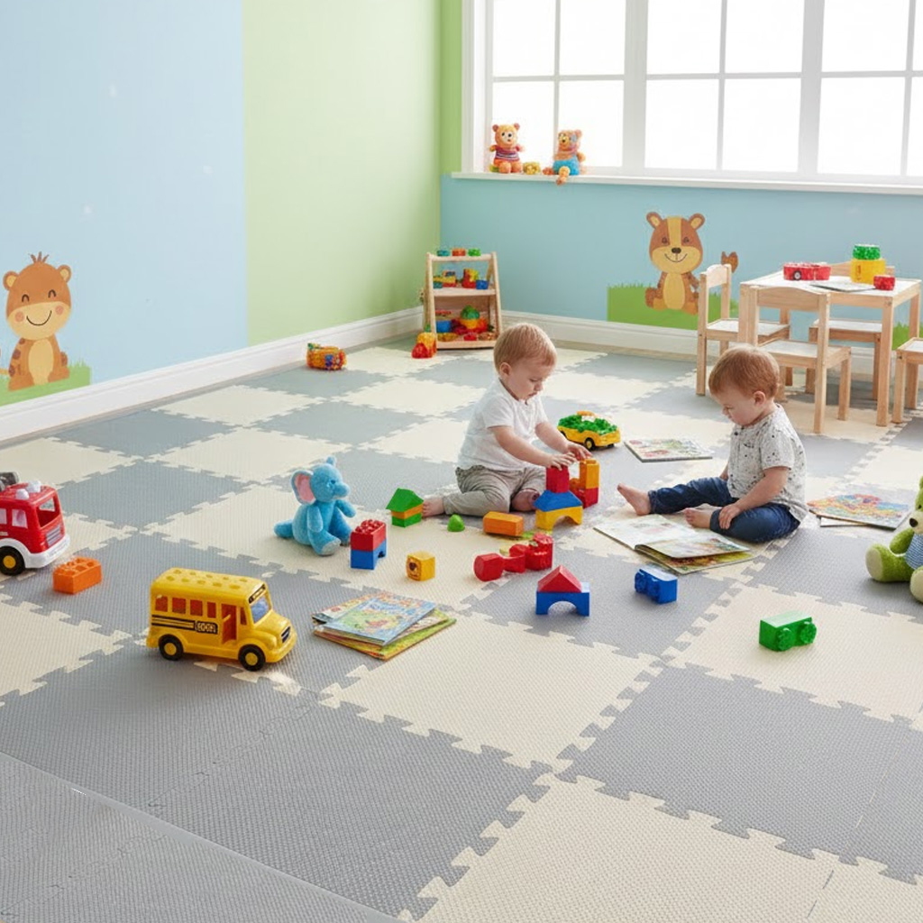 ارضيات اسفنج 57*57 سم - رمادي