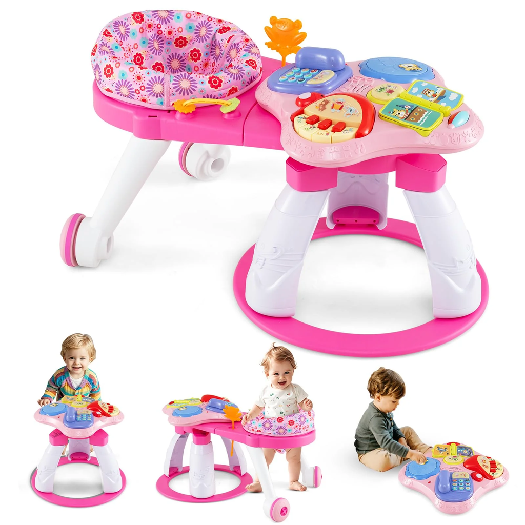 مشاية تعلم للاطفال 3 في1 - وردي