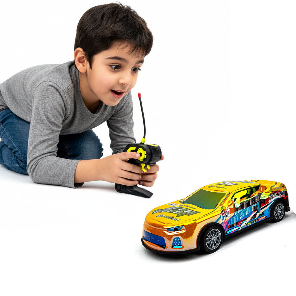 سيارة مع ريموت لامع - اصفر