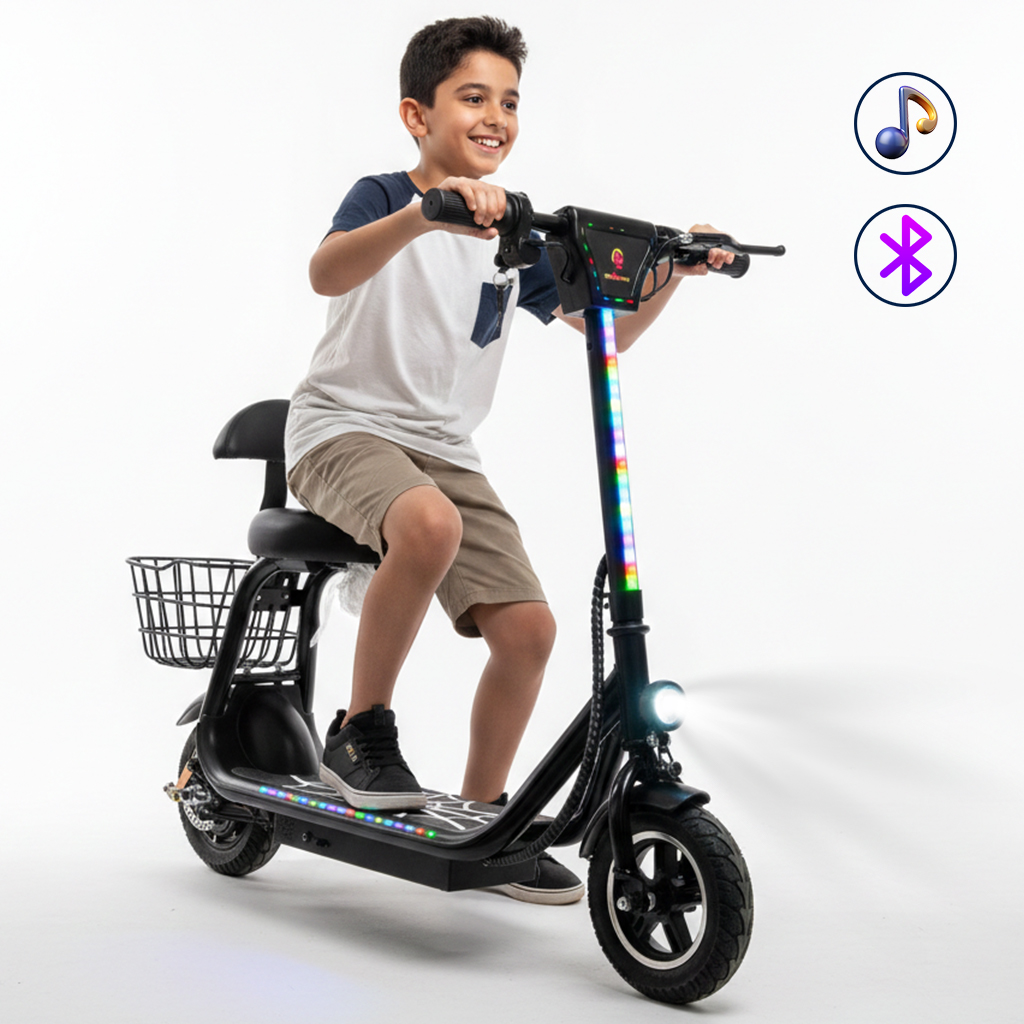 اسكوتر الكتريك بمقعد - اسود