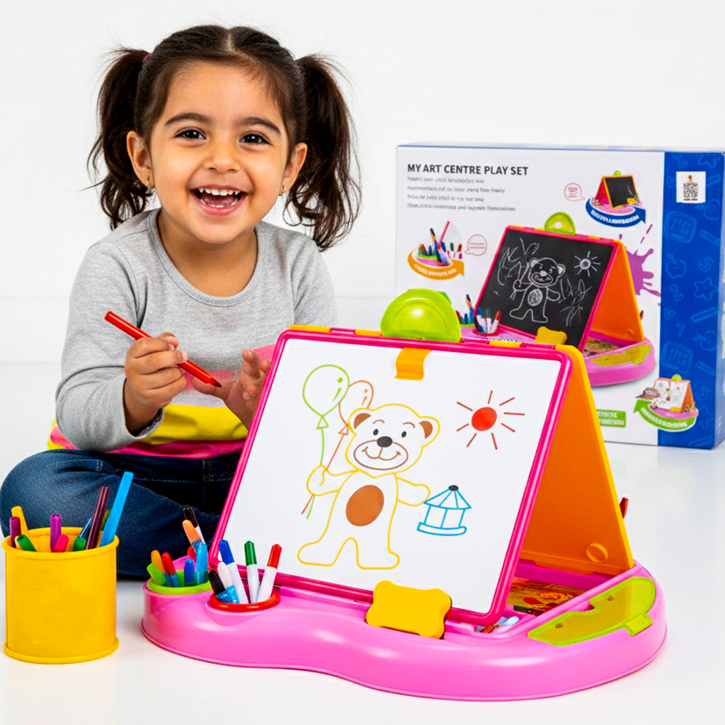 لوحة الرسم مع ادوات - وردي