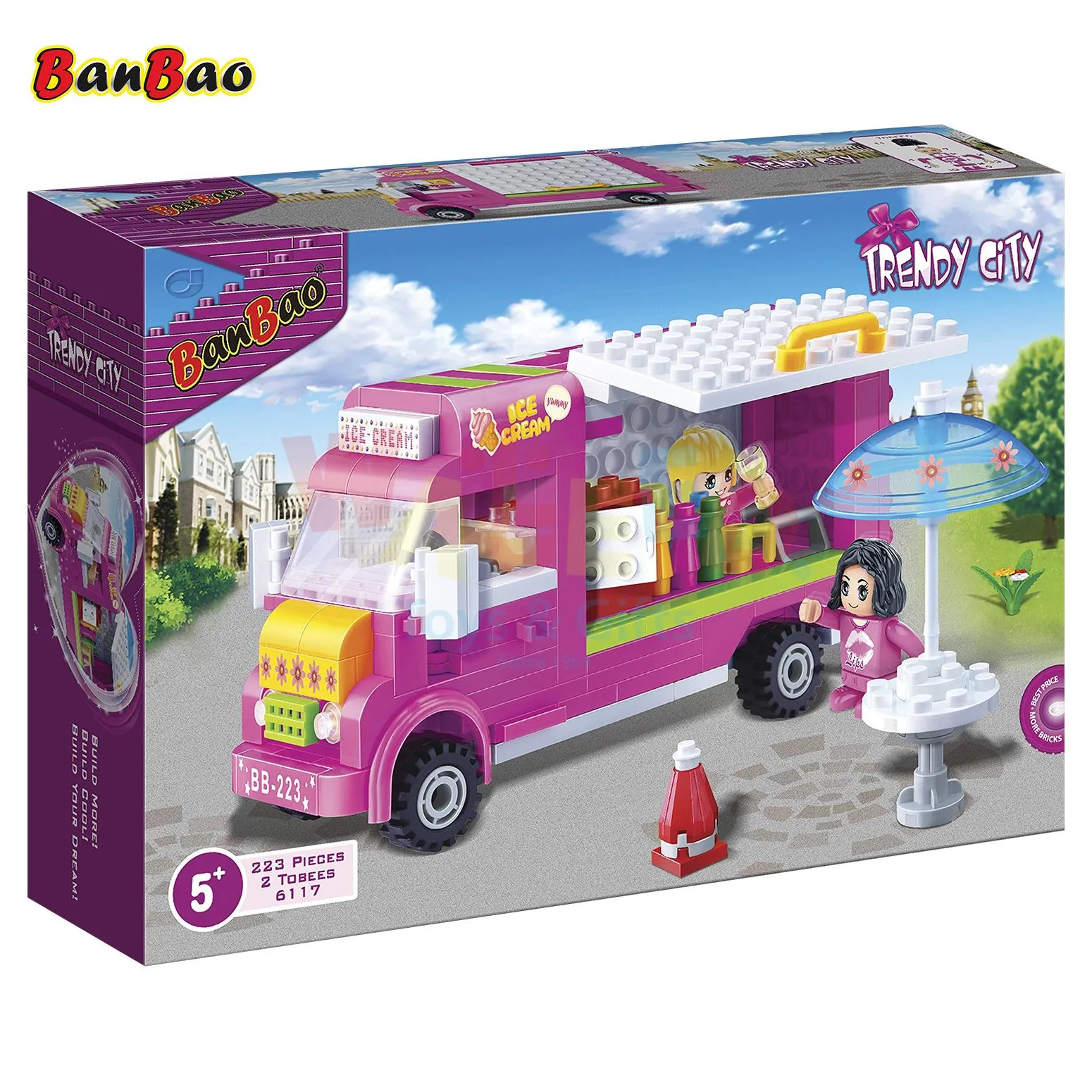 Ban Bao Trendy City – Ice Cream Truck Building Set (223 Pieces)
