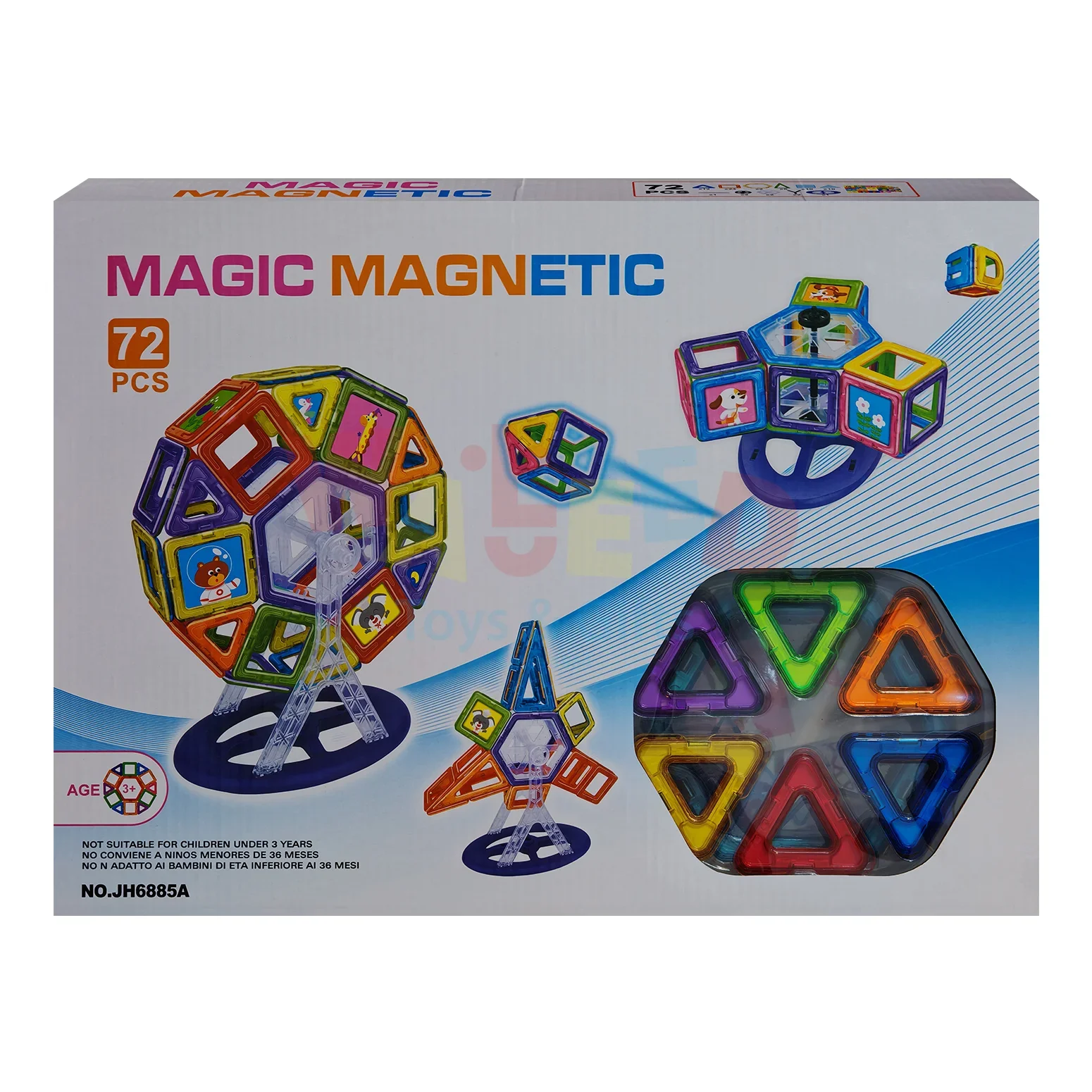 Magic Magnetic Building Blocks Set – 72 Pieces