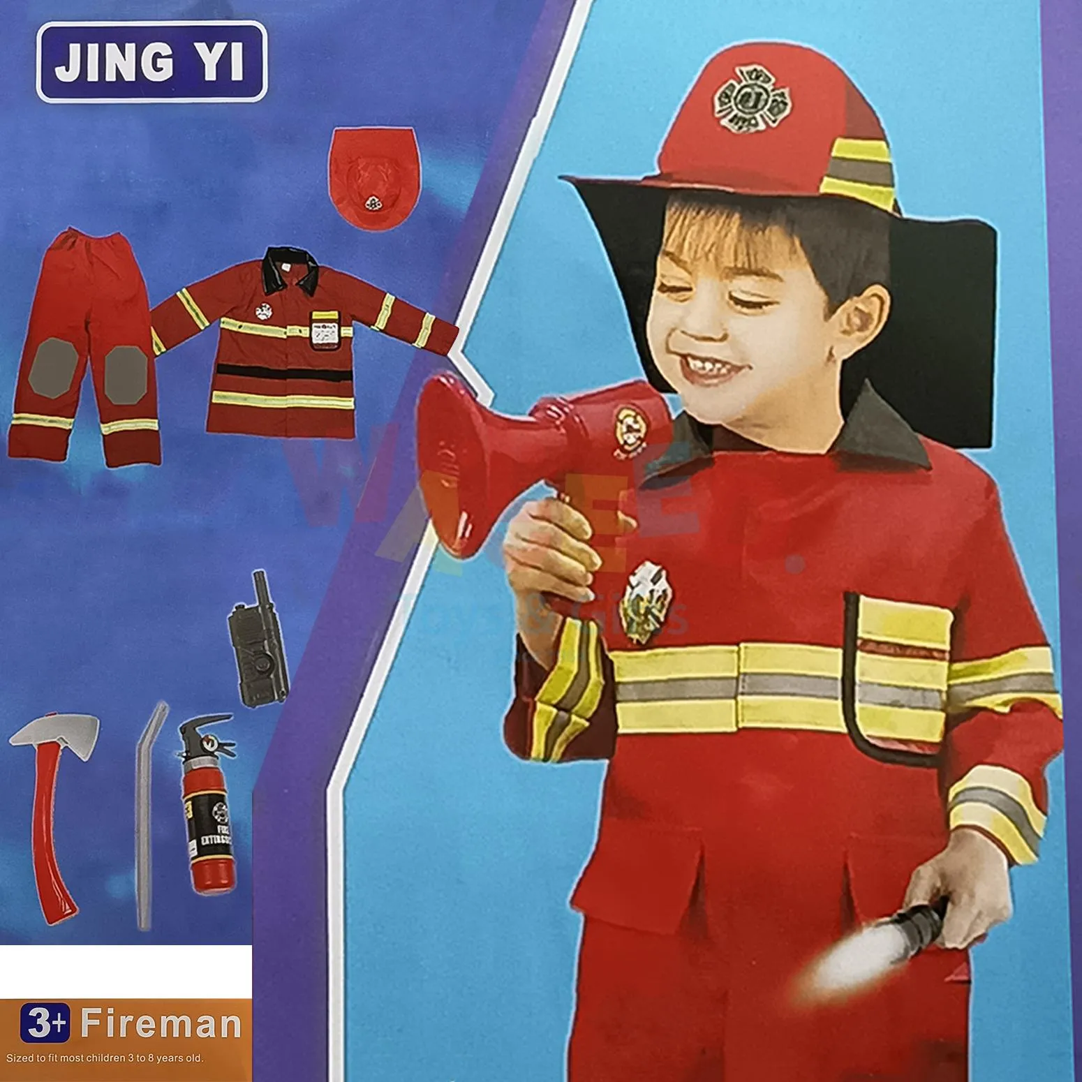 Kids Firefighter Costume Playset with Accessories