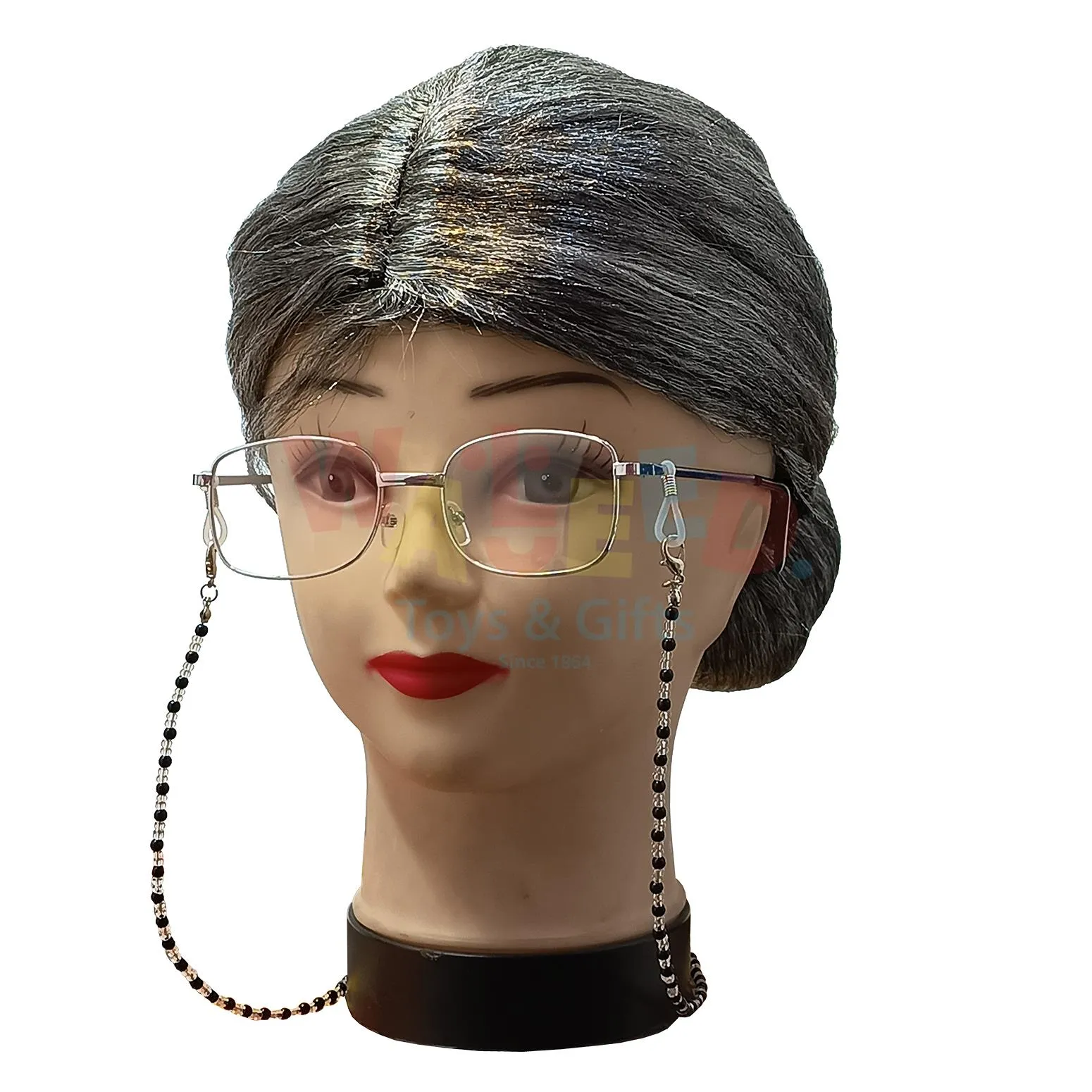 Granny Costume Wig Set with Glasses and Accessories