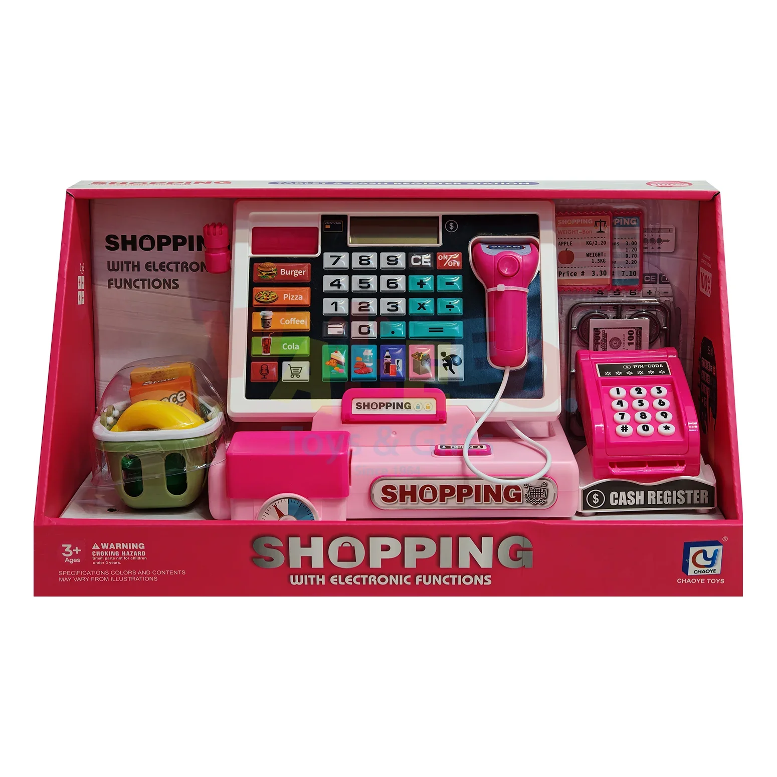 Electronic Shopping Cash Register Playset – Pink
