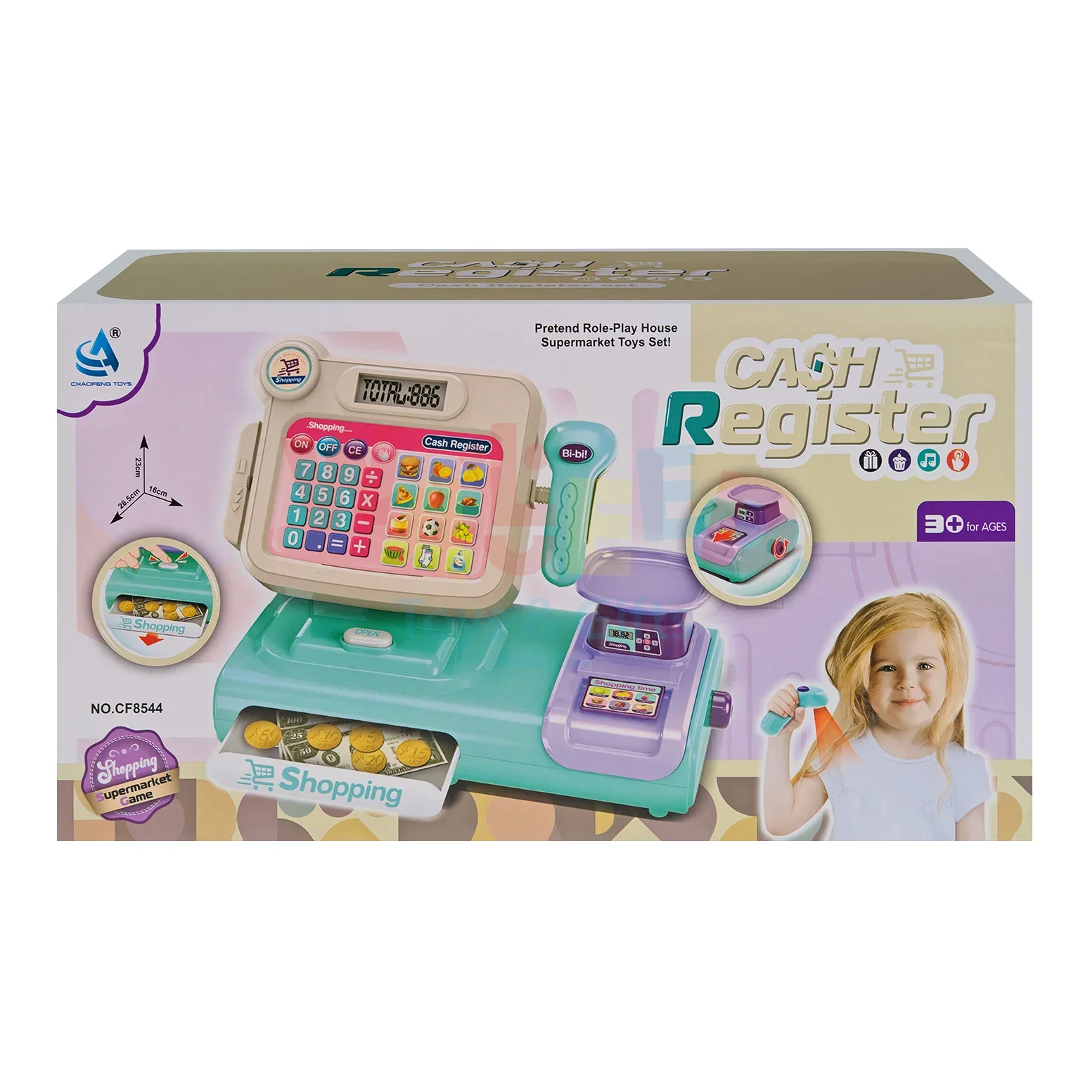 Kids Cash Register Playset with Scanner & Drawer